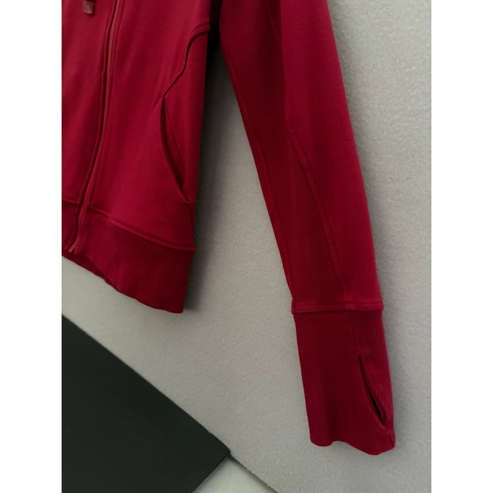 Athleta Women Hoodie Large Dark Red Zip Triumph Long Sleeve Thumbhole Jacket EUC - Picture 5 of 13